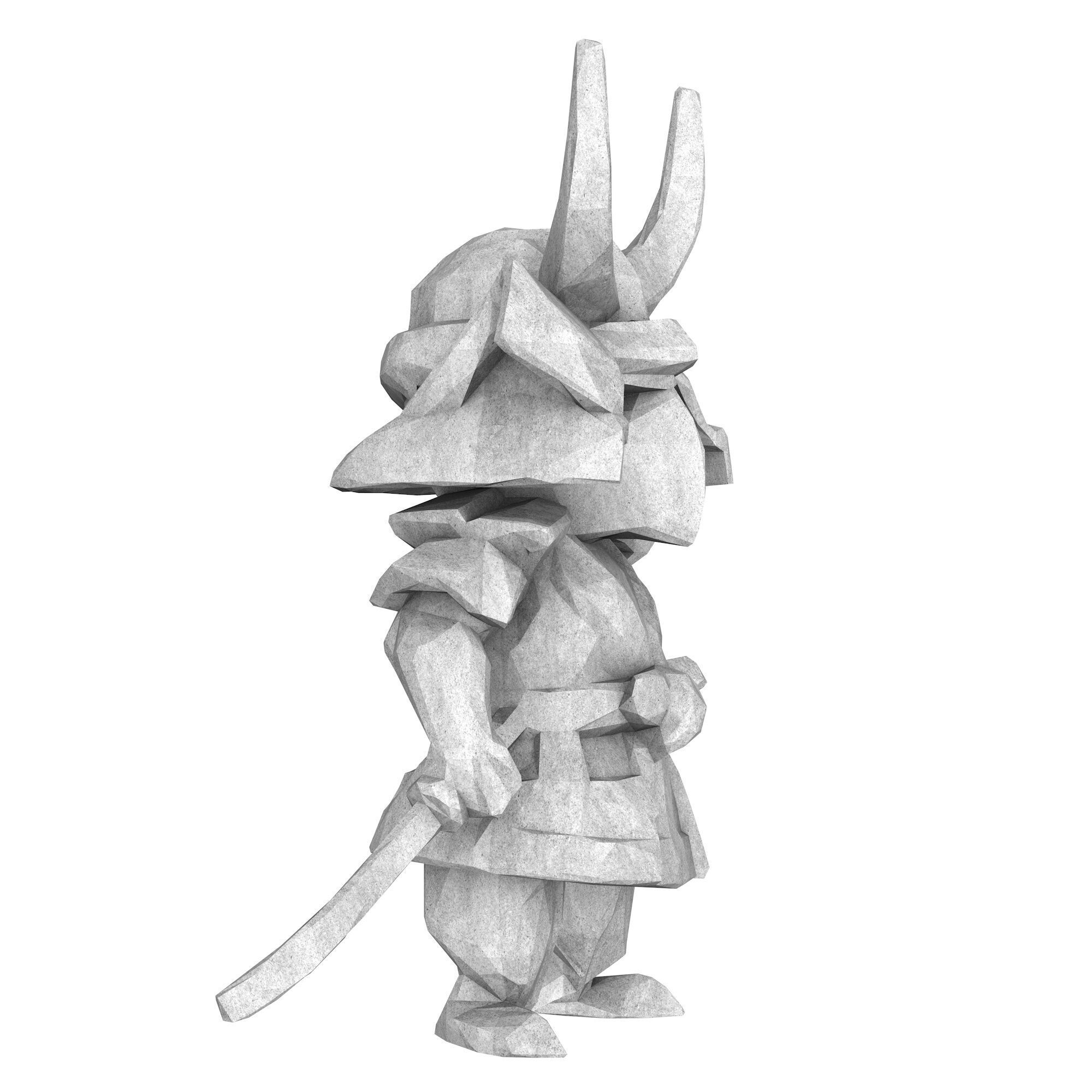 Mini Samurai Decor Low Poly 3D print model_5