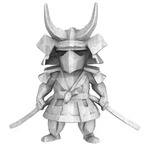 Mini Samurai Decor Low Poly