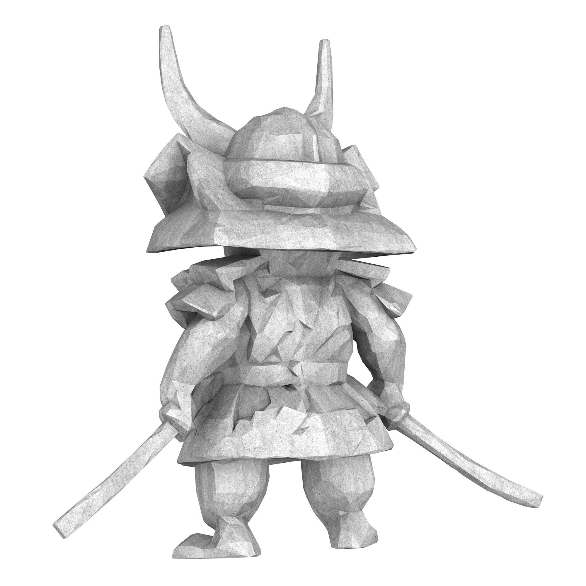 Mini Samurai Decor Low Poly 3D print model_3