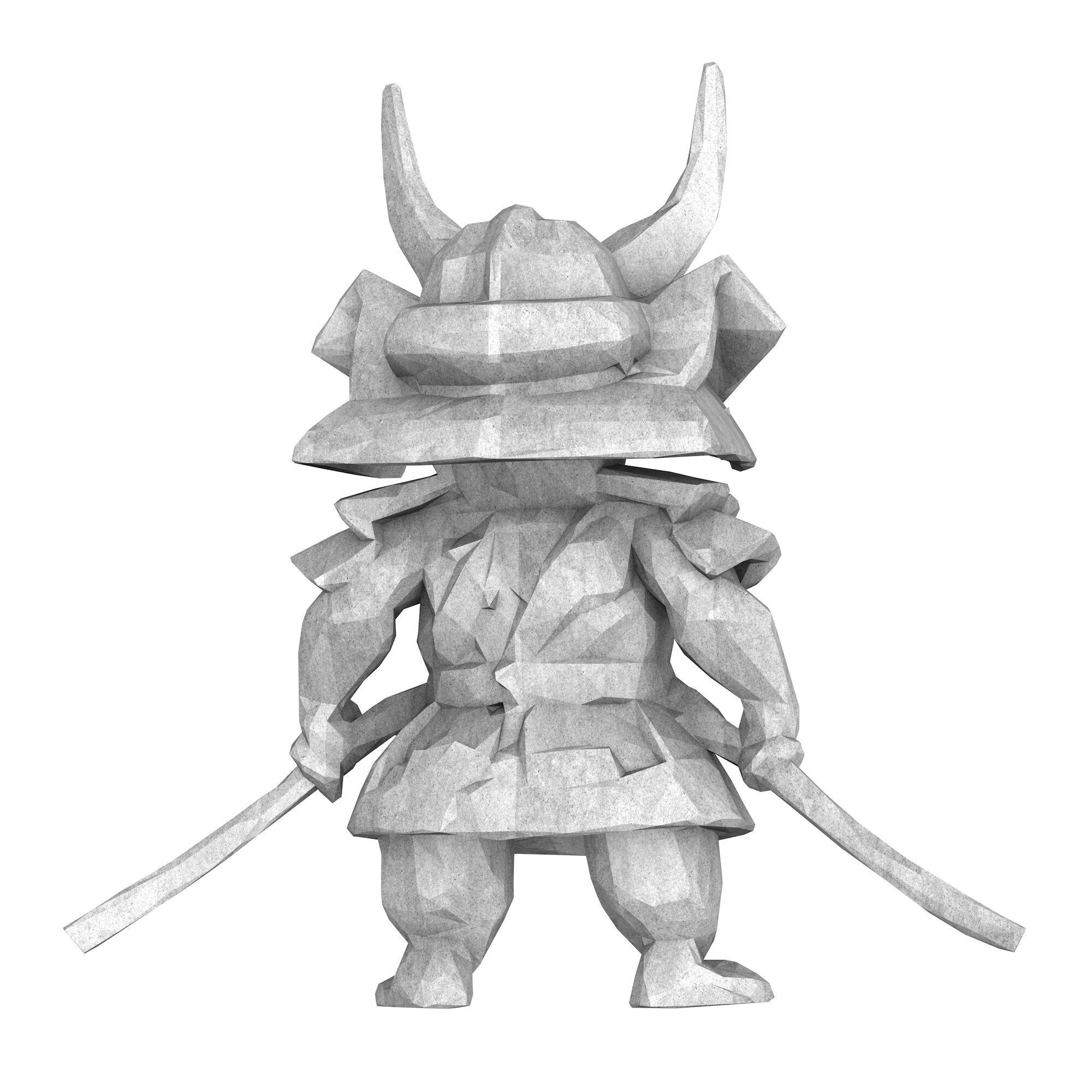 Mini Samurai Decor Low Poly 3D print model_4