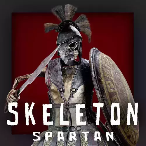 SKELETON SPARTAN COMANDER  Low-poly 3D model
