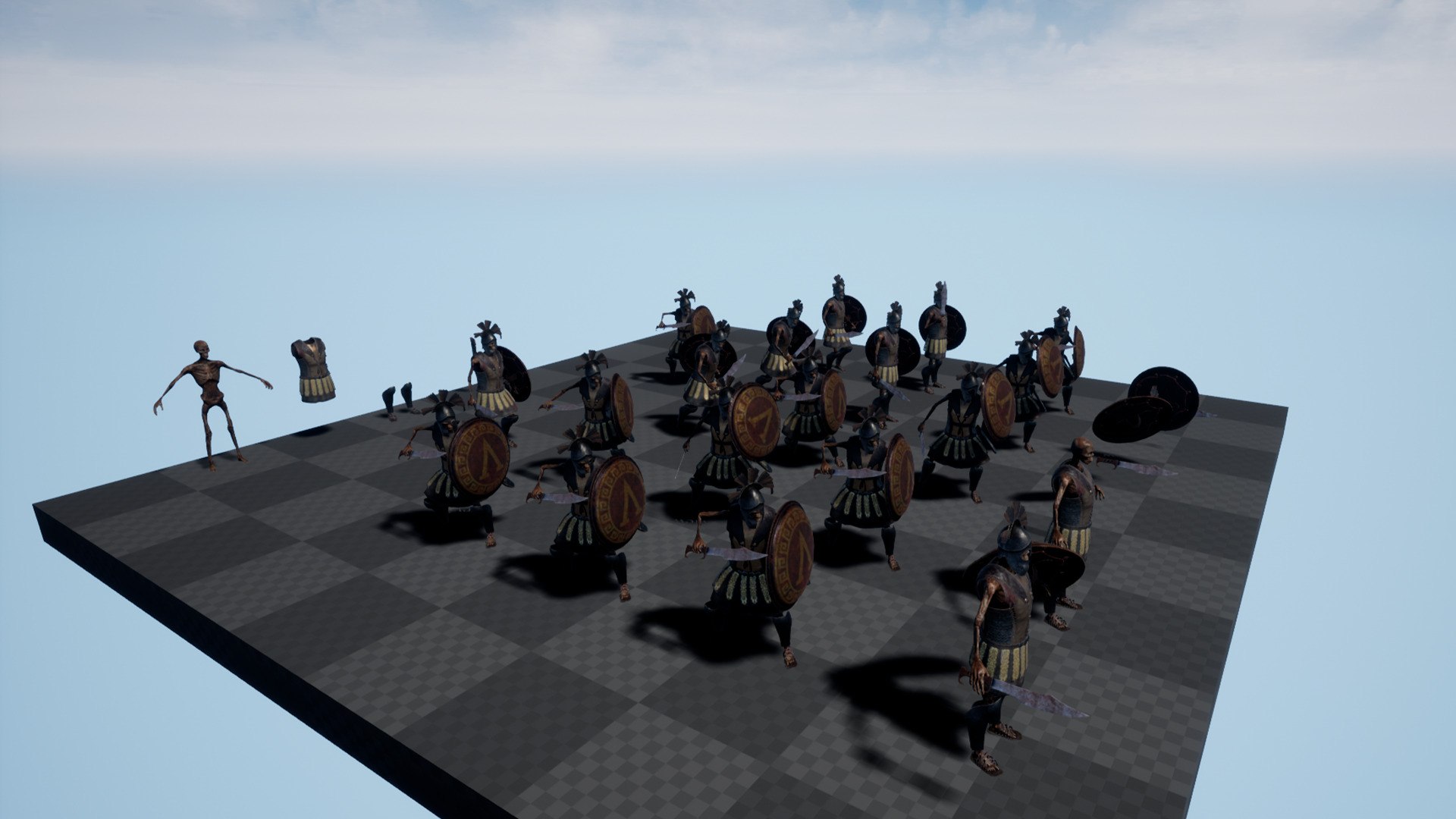 SKELETON SPARTAN COMANDER  Low-poly 3D model_16