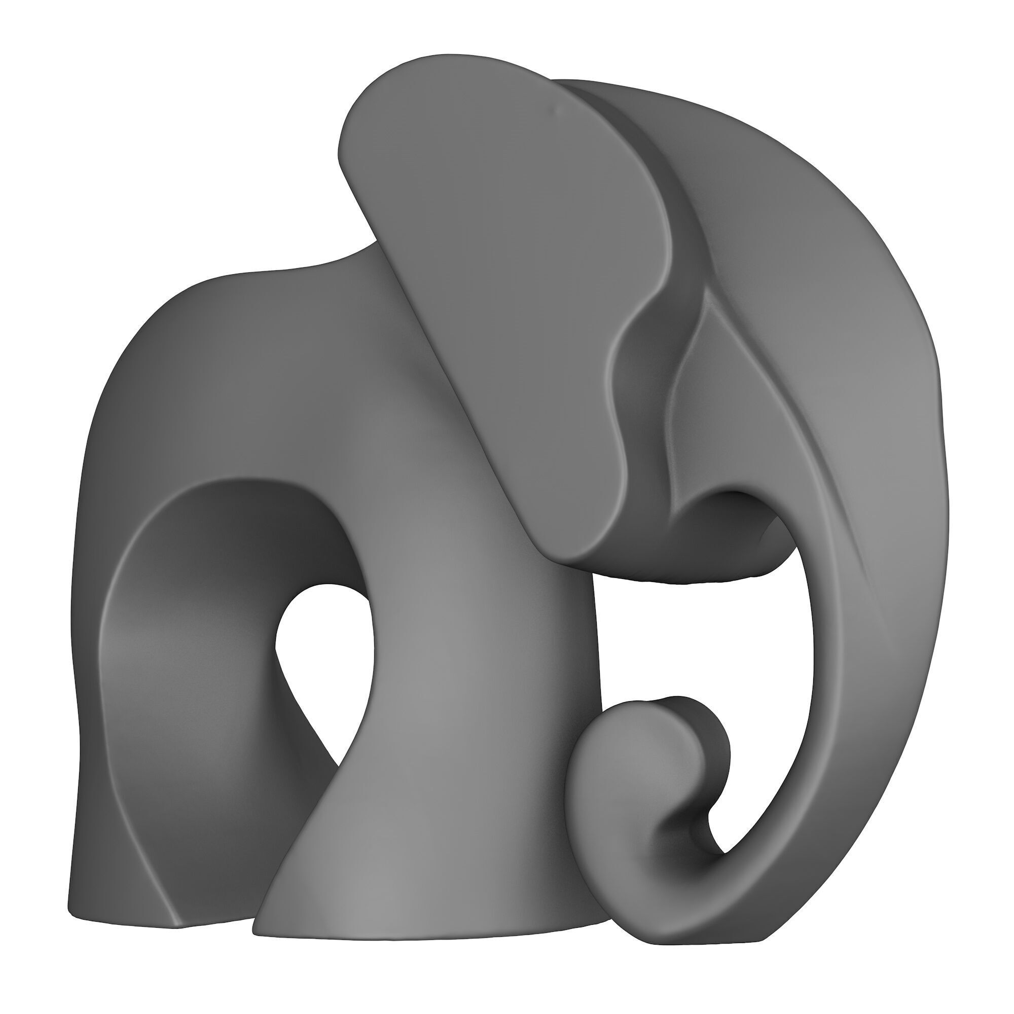 Modern Elephant Figurine 3D print model_2