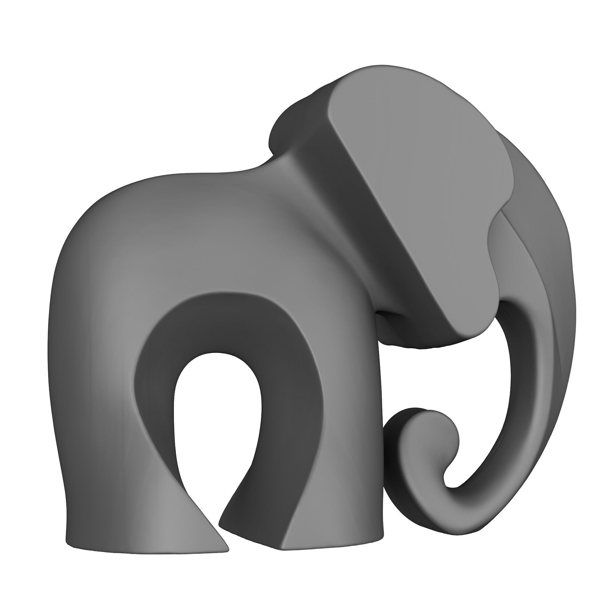 Modern Elephant Figurine 3D print model_3