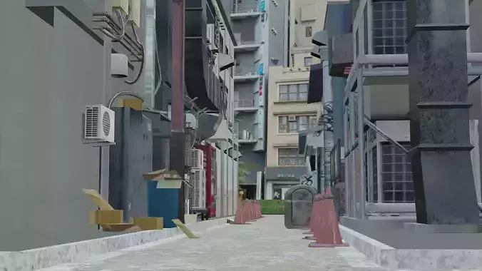 Japanease Alley 3d Model
