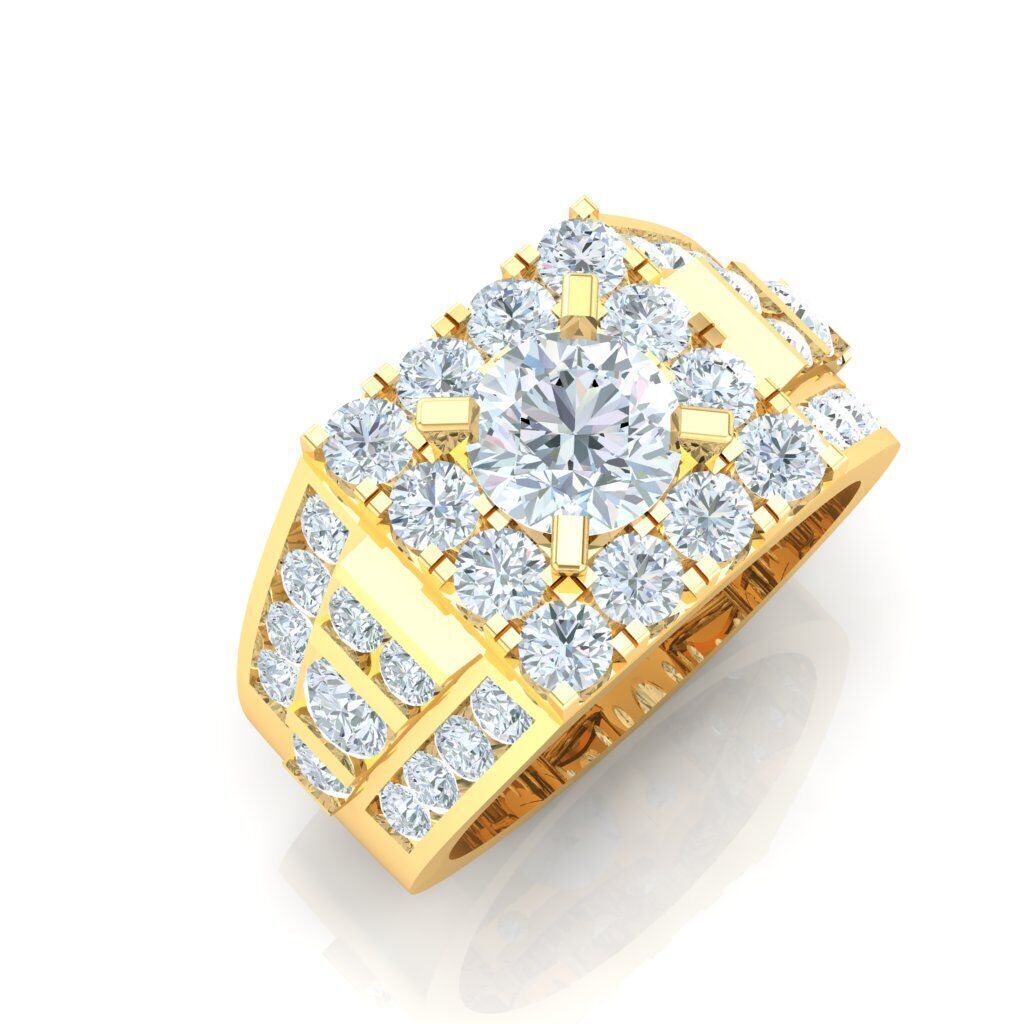 Popular Man Rings Diamond 1MR032 3D model_6