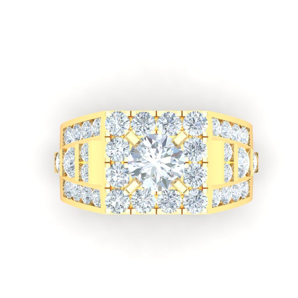 Popular Man Rings Diamond 1MR032 3D model_7