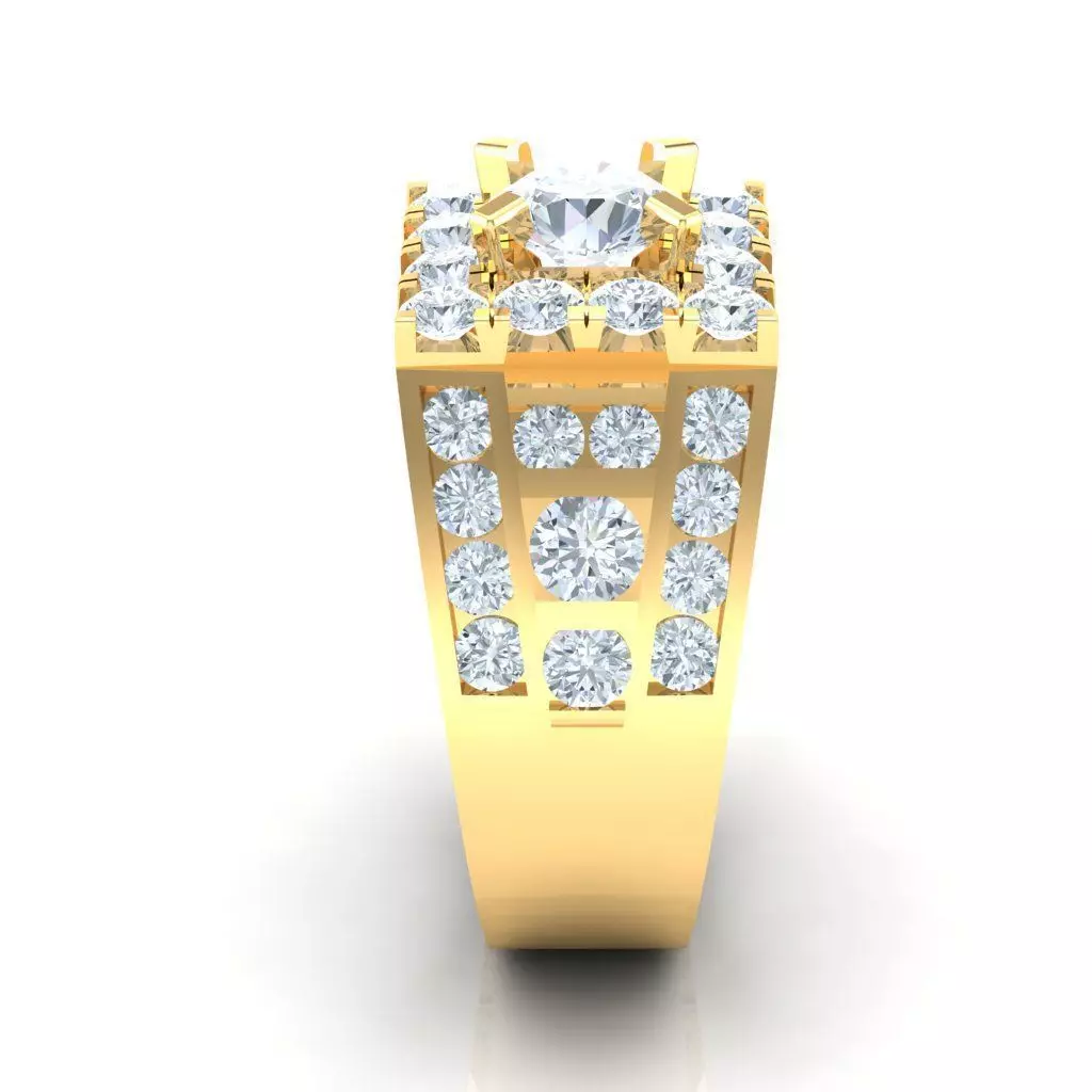 Popular Man Rings Diamond 1MR032 3D model_0