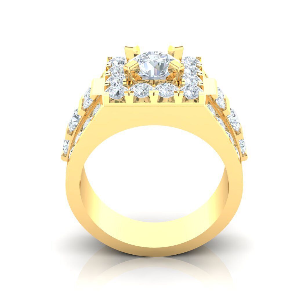 Popular Man Rings Diamond 1MR032 3D model_4