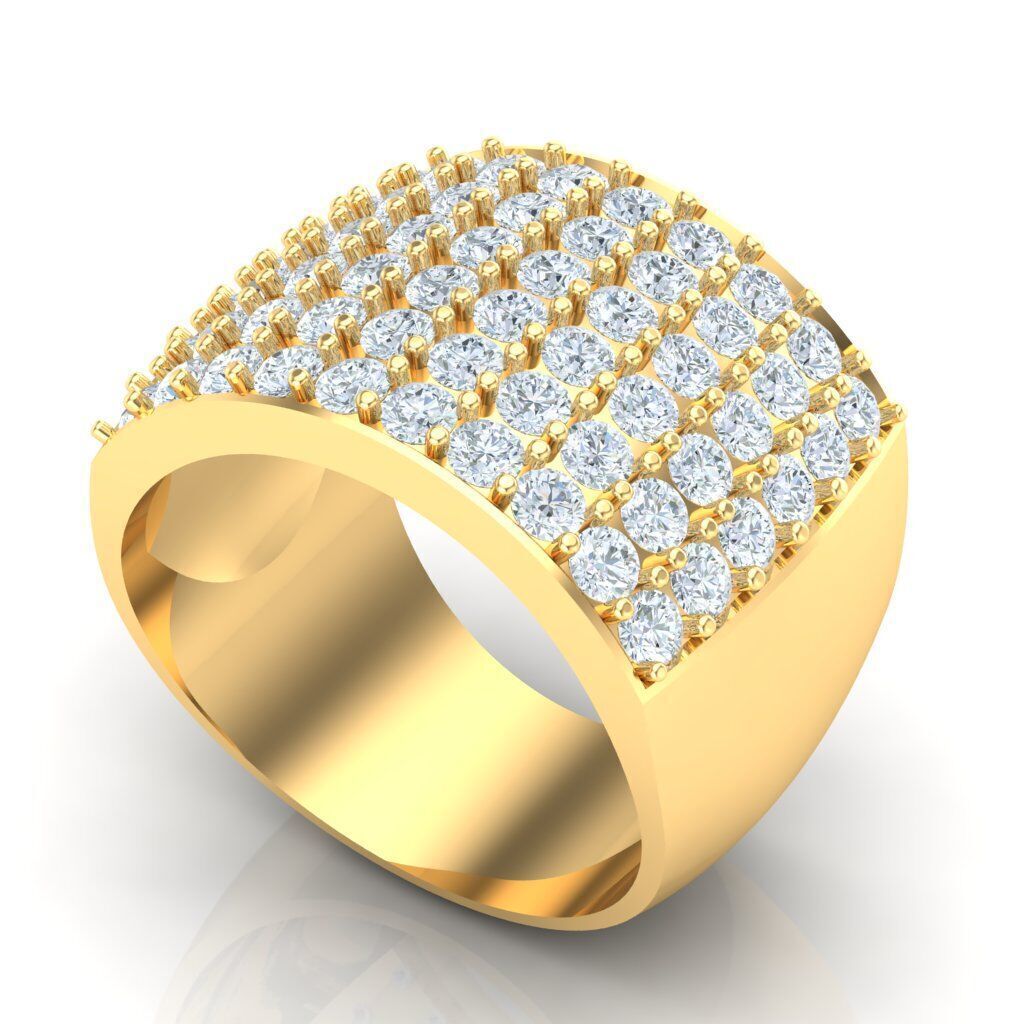 Popular Man Rings Diamond 1MR027 3D model_5