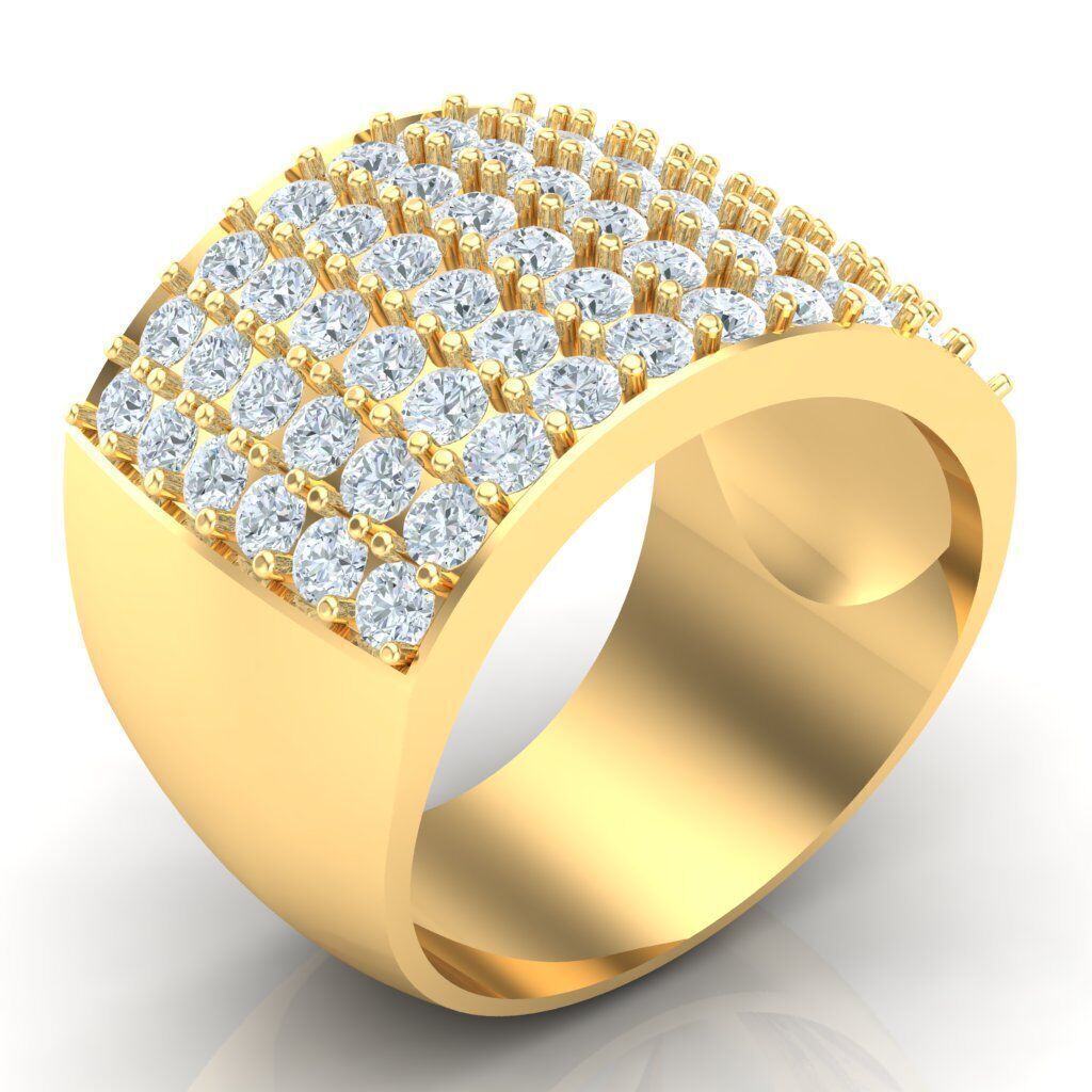 Popular Man Rings Diamond 1MR027 3D model_3