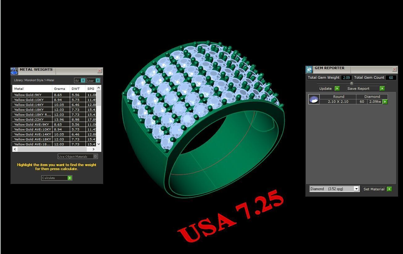 Popular Man Rings Diamond 1MR027 3D model_1