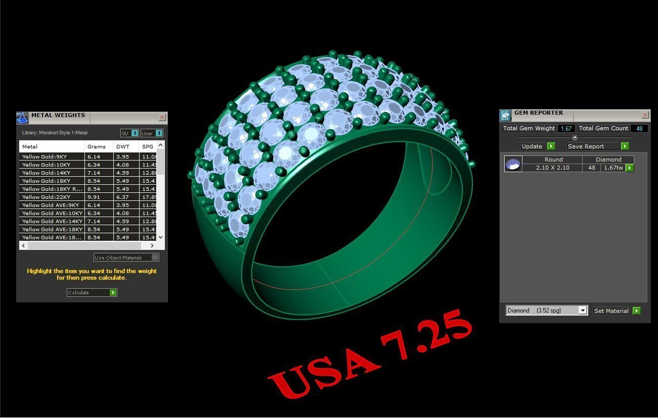 Popular Man Rings Diamond 1MR026 3D model_1