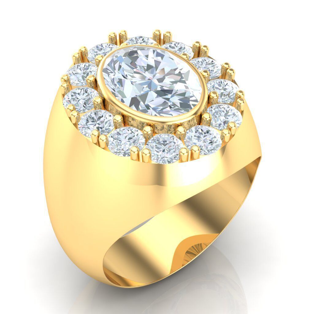 Popular Man Rings Diamond 1MR023 3D model_3