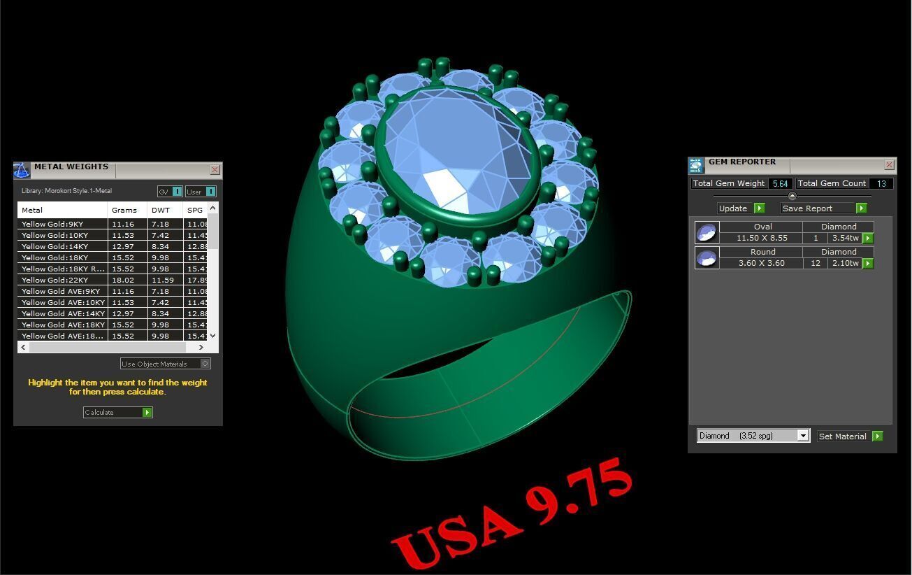 Popular Man Rings Diamond 1MR023 3D model_1