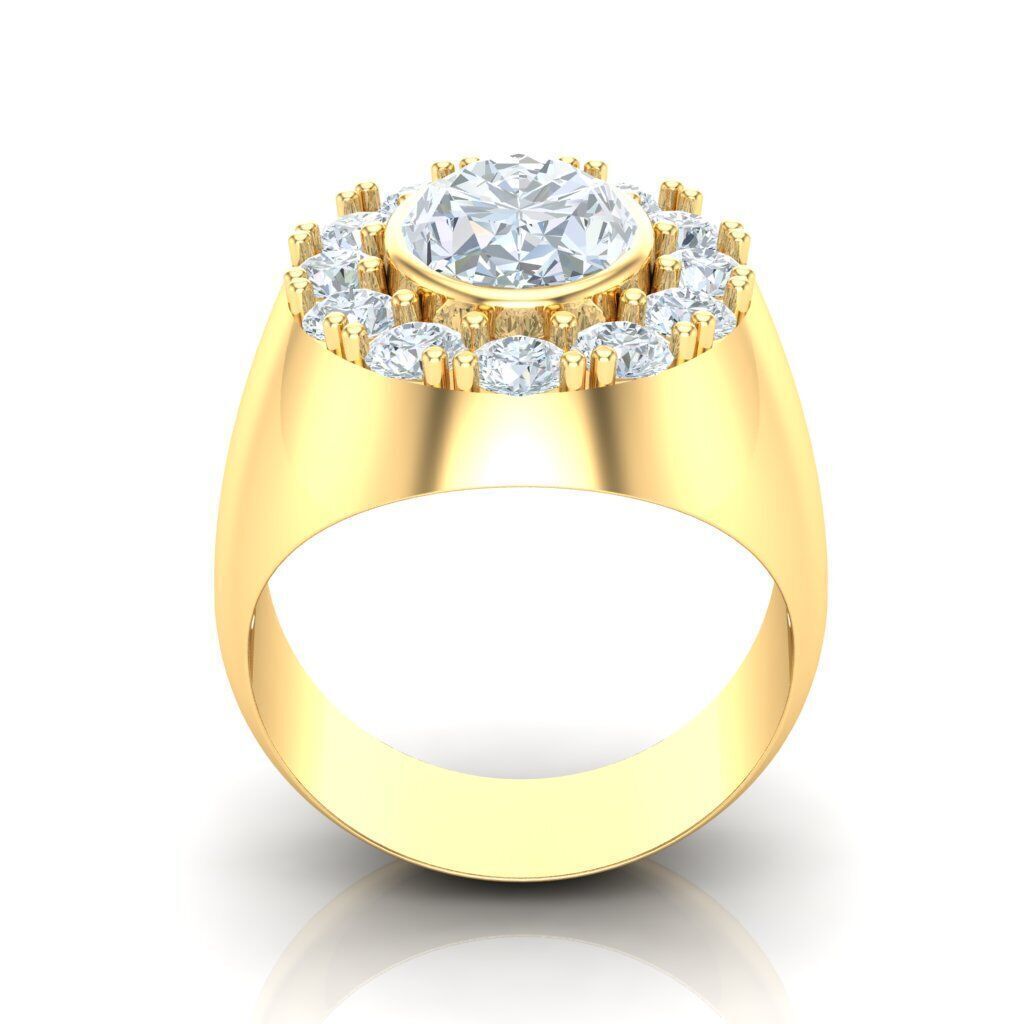 Popular Man Rings Diamond 1MR023 3D model_4