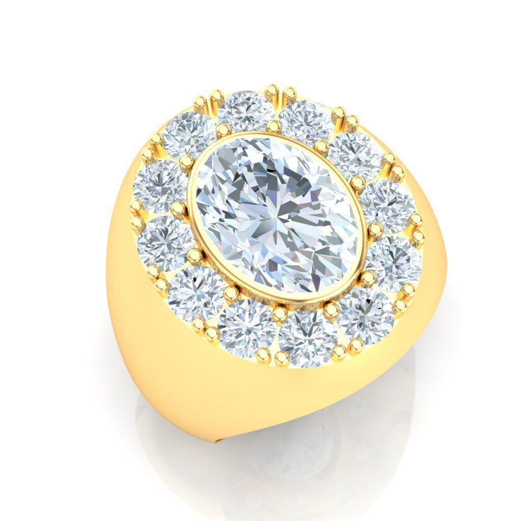 Popular Man Rings Diamond 1MR023 3D model_6