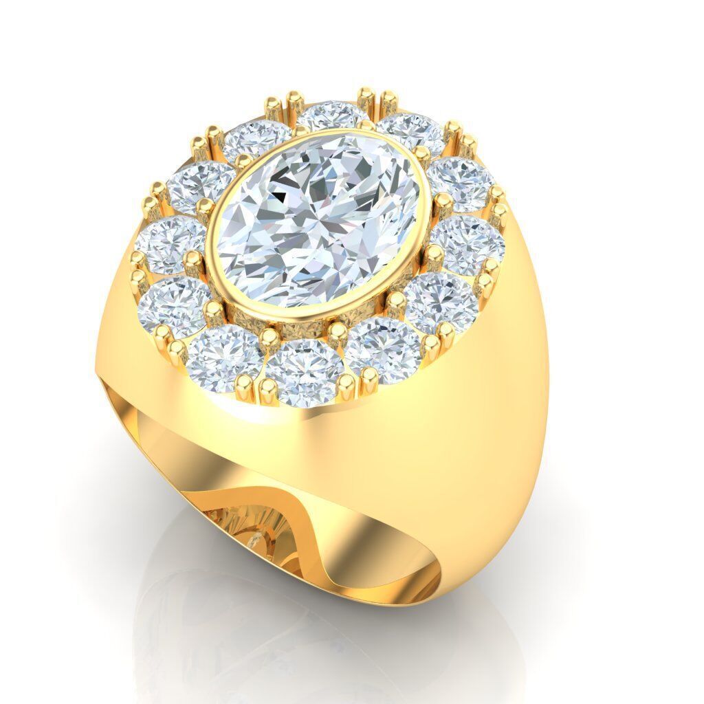 Popular Man Rings Diamond 1MR023 3D model_5