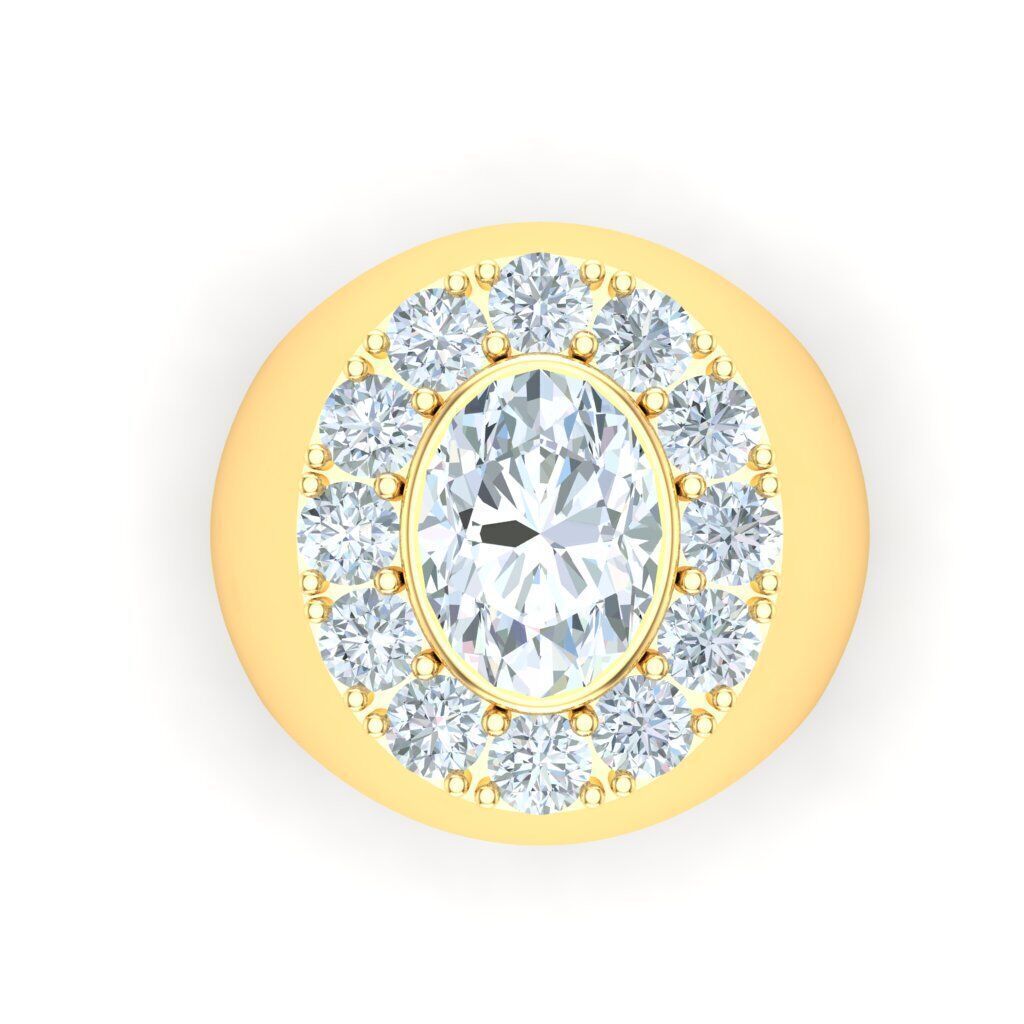 Popular Man Rings Diamond 1MR023 3D model_7