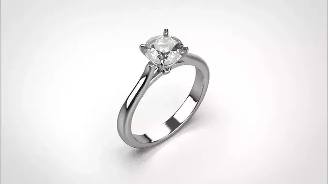 R073 single stone Classic 18K Wedding elegant Ring CAD EU50