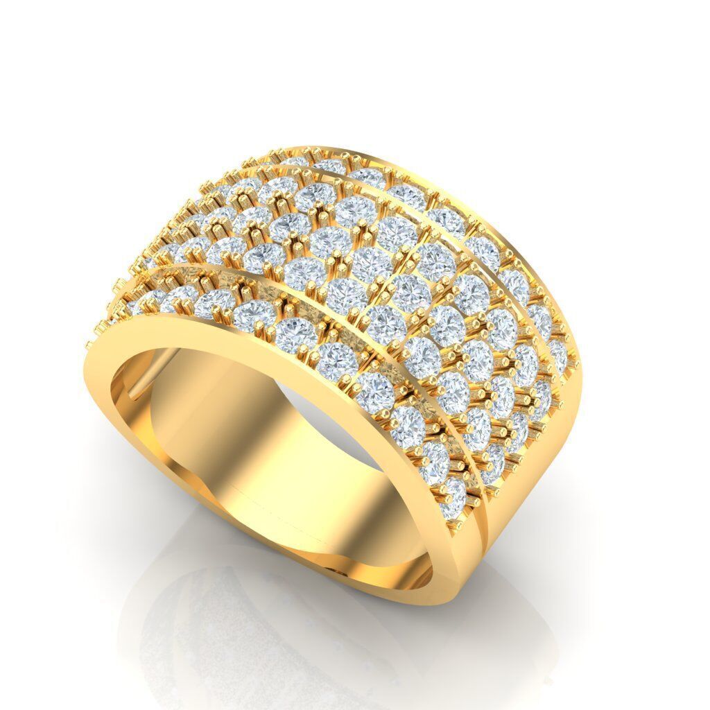 Popular Man Rings Diamond 1MR022 3D model_5