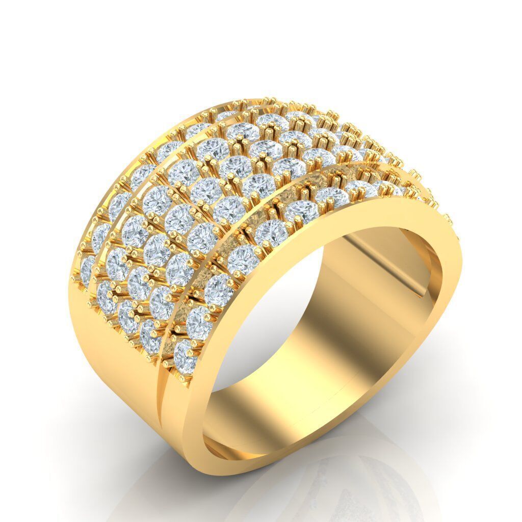 Popular Man Rings Diamond 1MR022 3D model_3