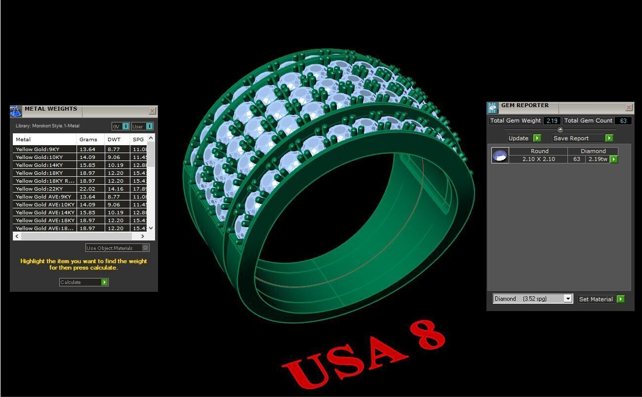 Popular Man Rings Diamond 1MR022 3D model_1