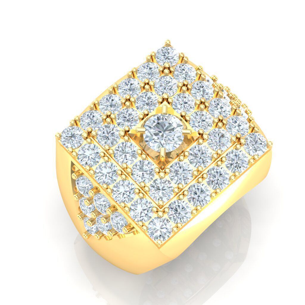 Popular Man Rings Diamond 1MR021 3D model_6