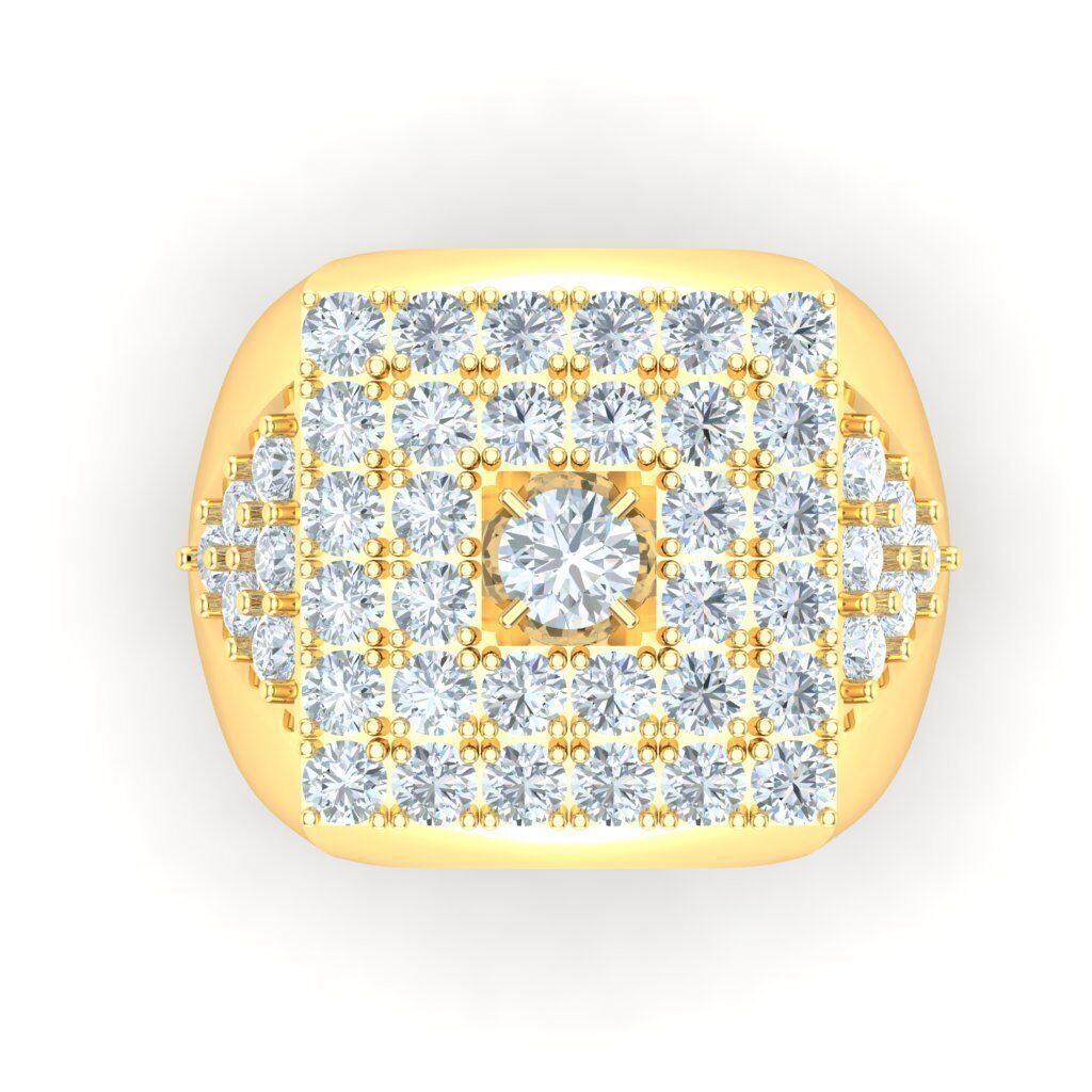 Popular Man Rings Diamond 1MR021 3D model_7