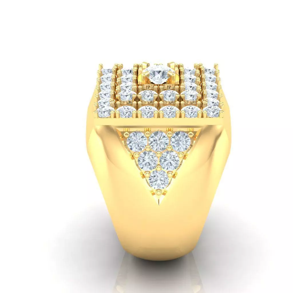 Popular Man Rings Diamond 1MR021 3D model_0