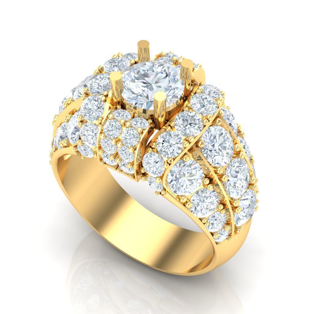 Popular Man Rings Diamond 1MR019 3D model_5