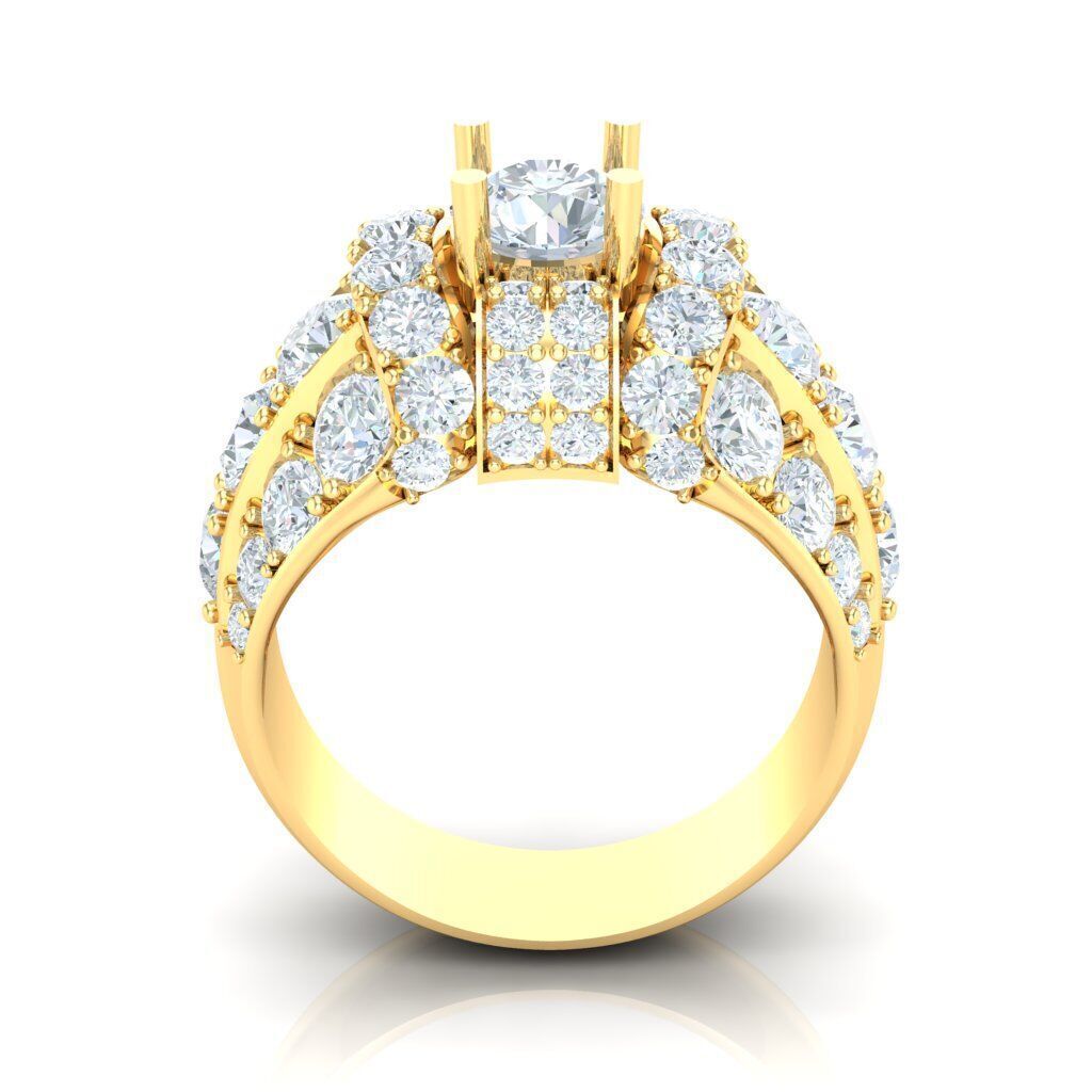 Popular Man Rings Diamond 1MR019 3D model_4