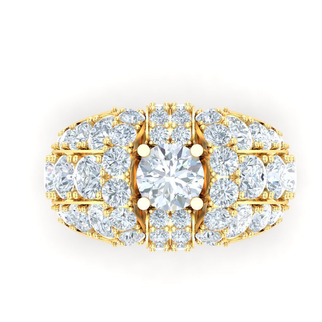 Popular Man Rings Diamond 1MR019 3D model_7