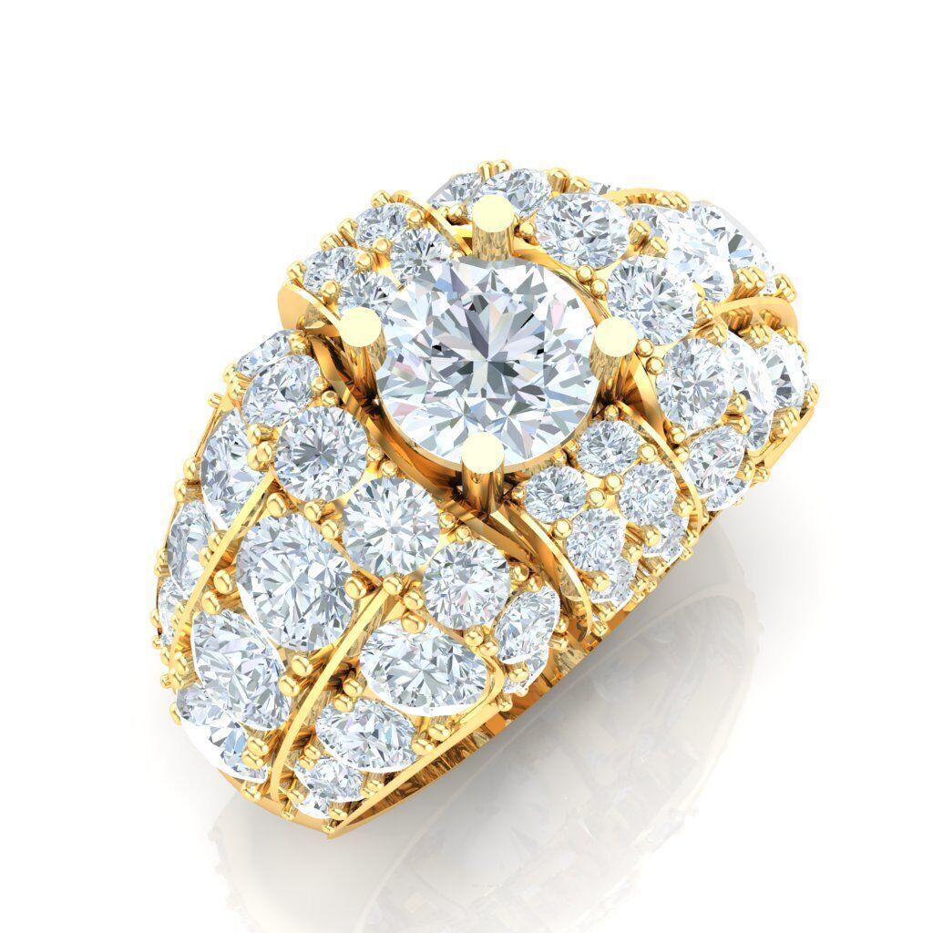 Popular Man Rings Diamond 1MR019 3D model_6