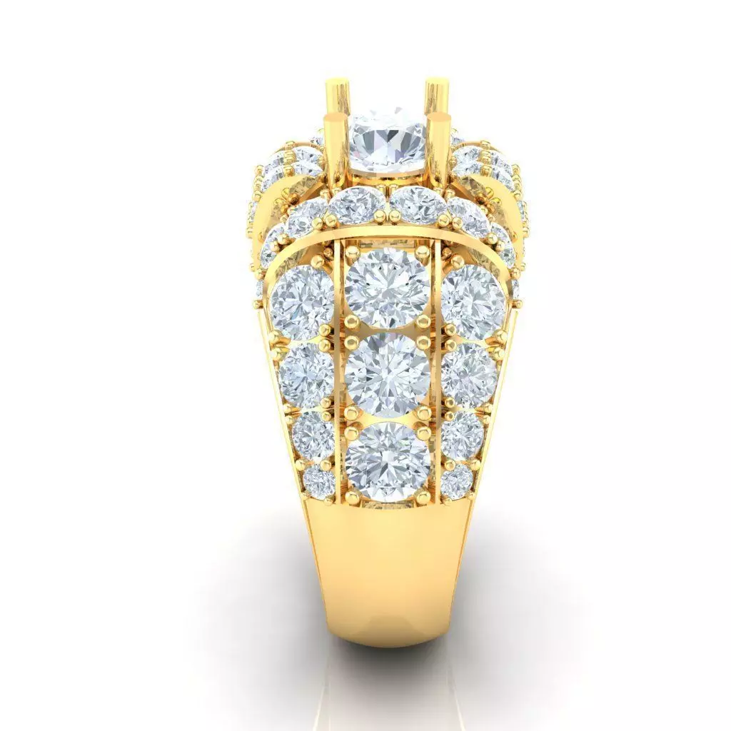 Popular Man Rings Diamond 1MR019 3D model_0
