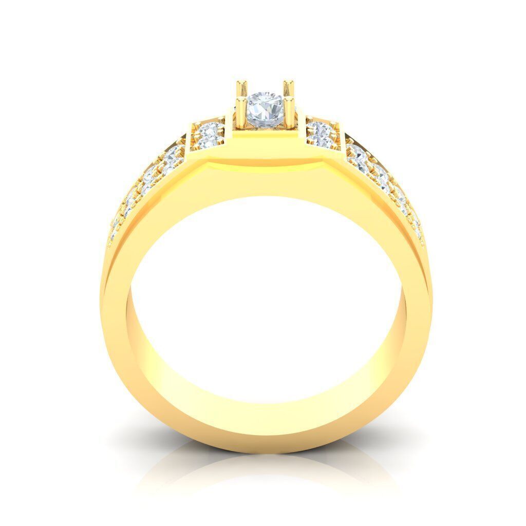 Popular Man Rings Diamond 1MR018 3D model_4