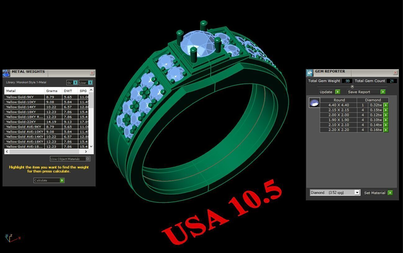 Popular Man Rings Diamond 1MR018 3D model_1