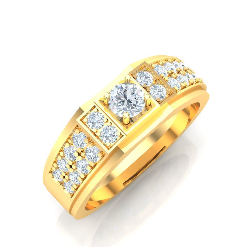 Popular Man Rings Diamond 1MR018 3D model_6