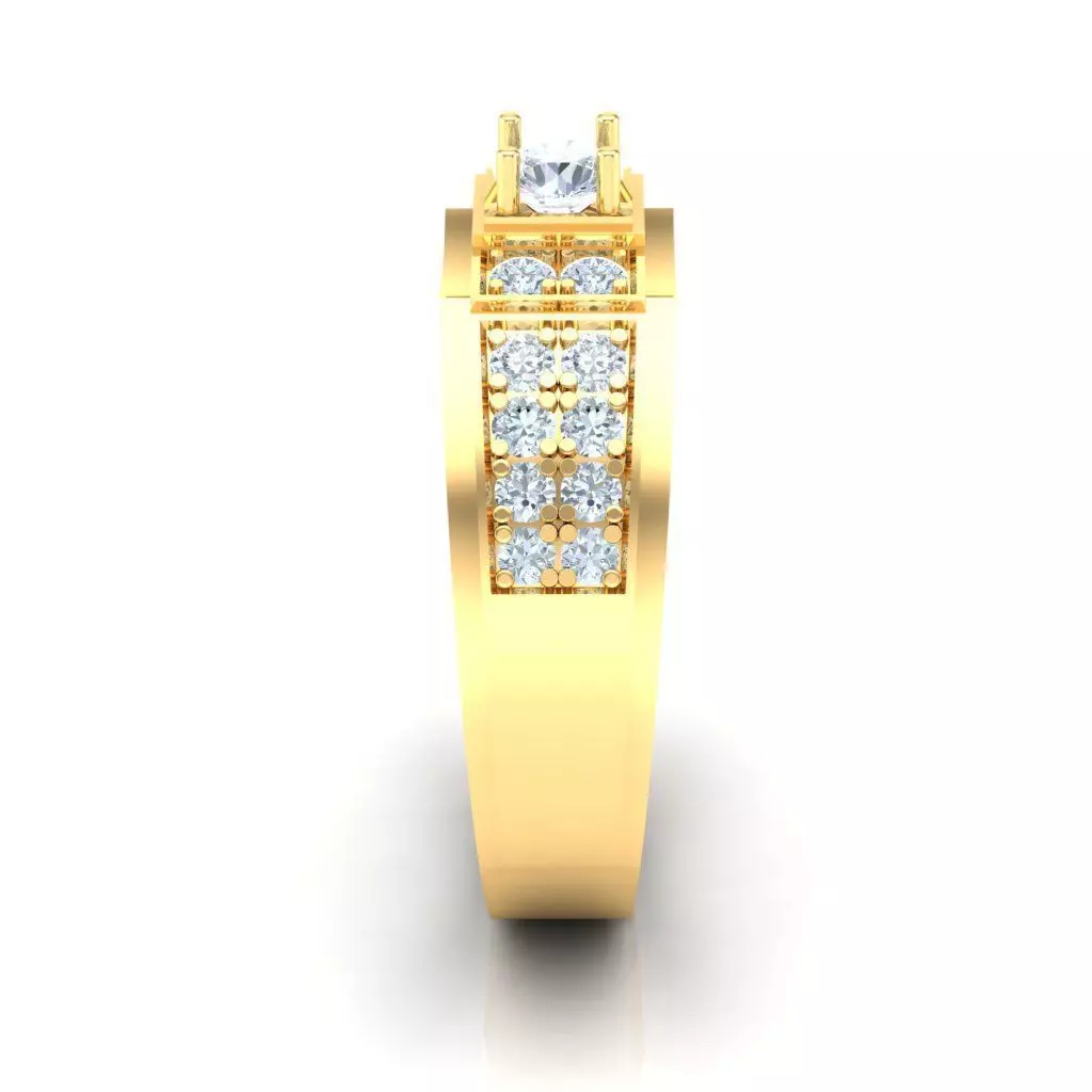 Popular Man Rings Diamond 1MR018 3D model_0