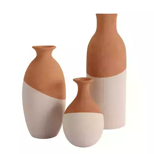 Ivory Dipped Clay Vase