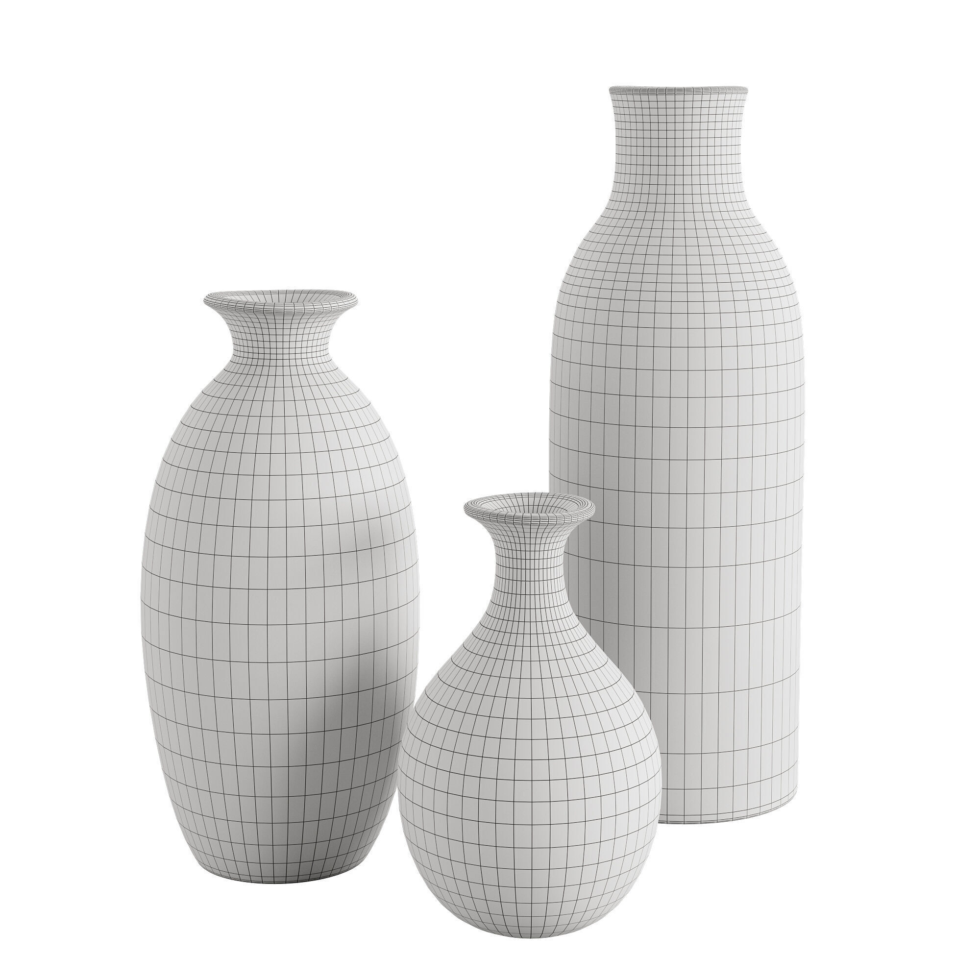 Ivory Dipped Clay Vase 3D model_3