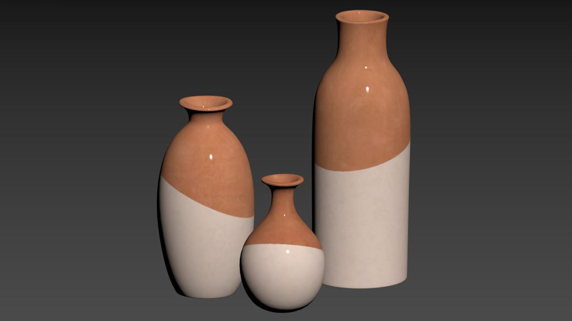 Ivory Dipped Clay Vase 3D model_5
