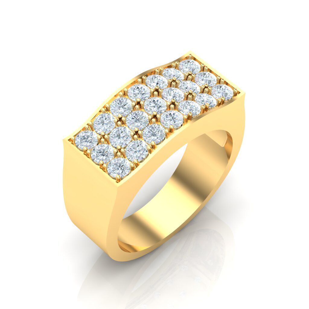 Popular Man Rings Diamond 1MR006 3D model_3