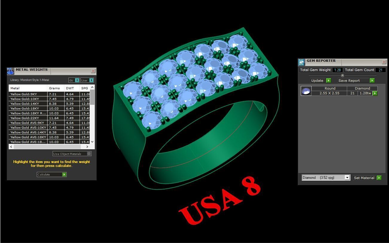 Popular Man Rings Diamond 1MR006 3D model_1