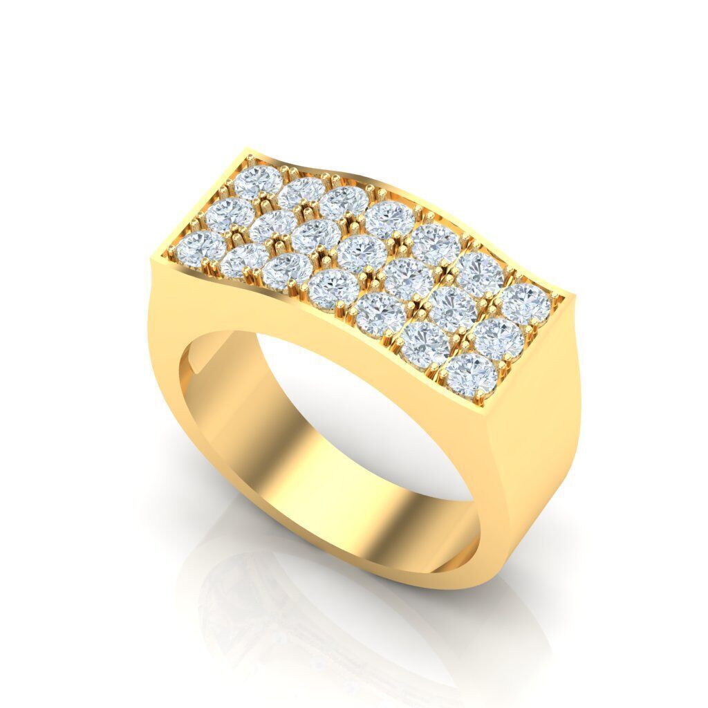 Popular Man Rings Diamond 1MR006 3D model_5