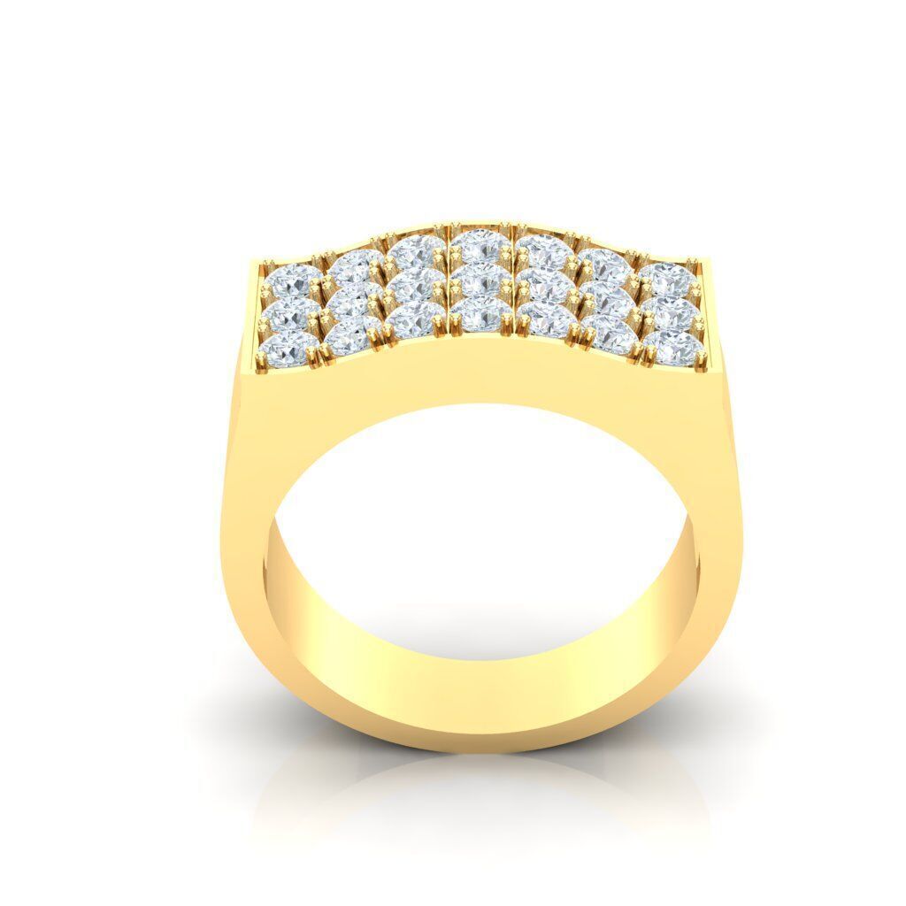 Popular Man Rings Diamond 1MR006 3D model_4
