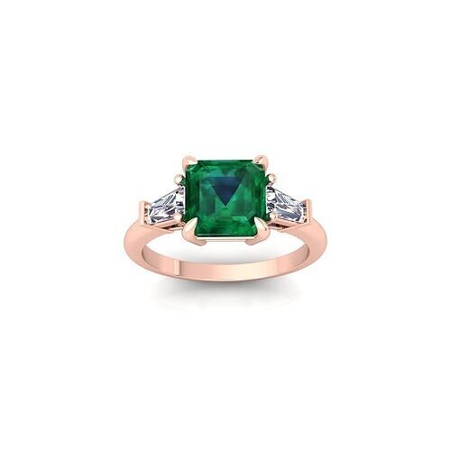 Three Stone Gemstone Ring 45 3d Model and Render 3D print model