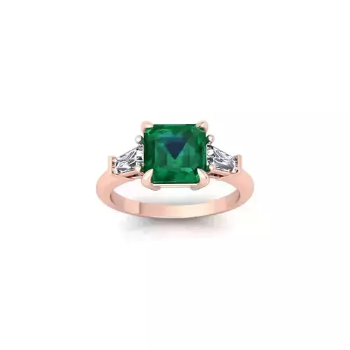 Three Stone Gemstone Ring 45 3d Model and Render