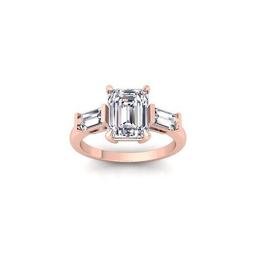 Three Stone Gemstone Ring 47 3d Model and Render 3D print model