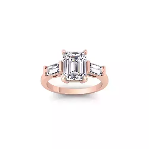 Three Stone Gemstone Ring 47 3d Model and Render